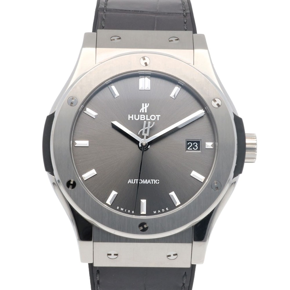 ウブロ クラシックフュージョン レーシンググレー 腕時計 チタン 542.NX.7071.LR 自動巻き 1年保証 HUBLOT 中古