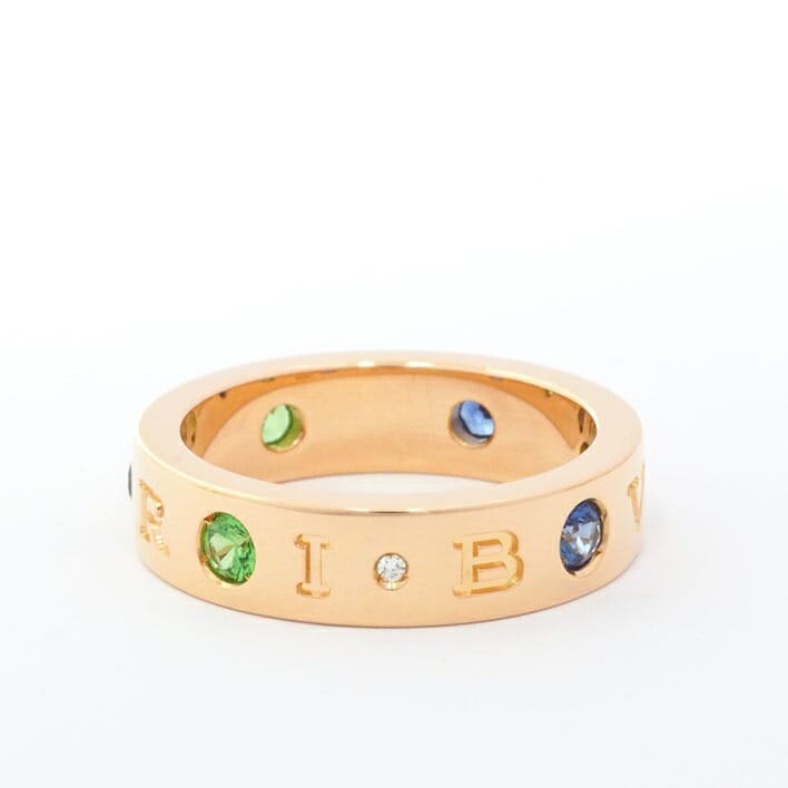 【新品仕上げ済み】【新品同様】ブルガリ ブルガリ・ブルガリ ローマン ソルベ ツァボライト K18PG サファイア 【指輪】