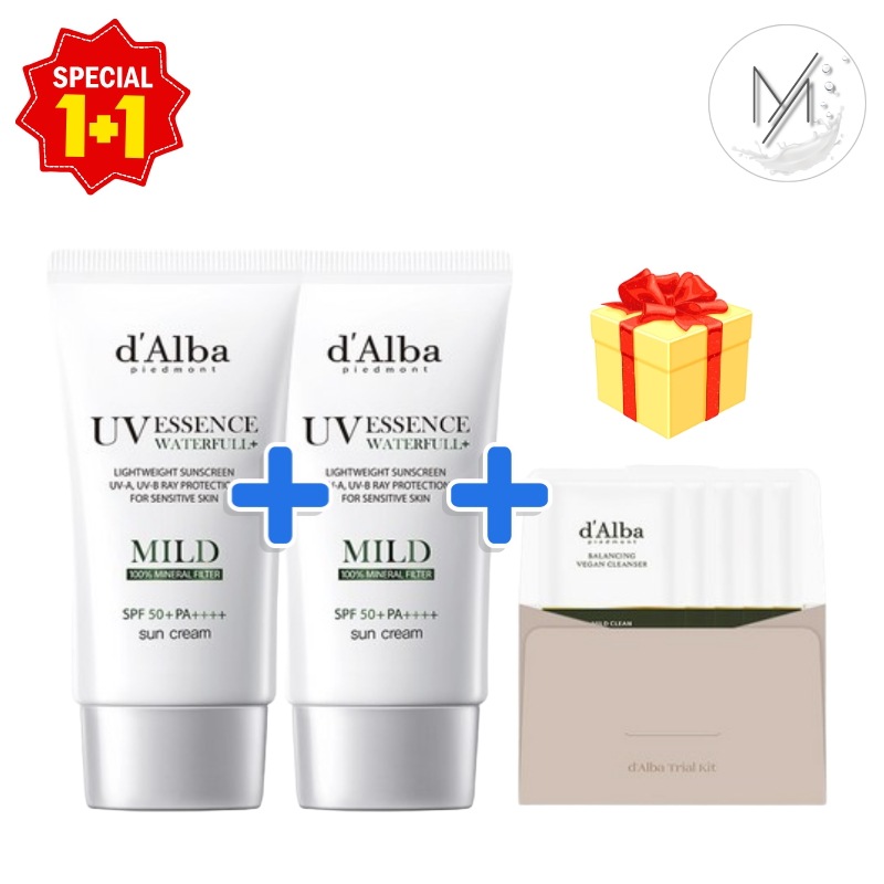 ビーガン ウォーターフル マイルド サンクリーム SPF 50+ PA++++ 50ml x 2p + バランシング ビーガン ジェル クレンザー 3ml x 5p セット