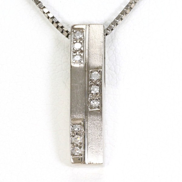 K14 14金 WG ホワイトゴールド ネックレス ダイヤ 約40cm ジュエリー 中古