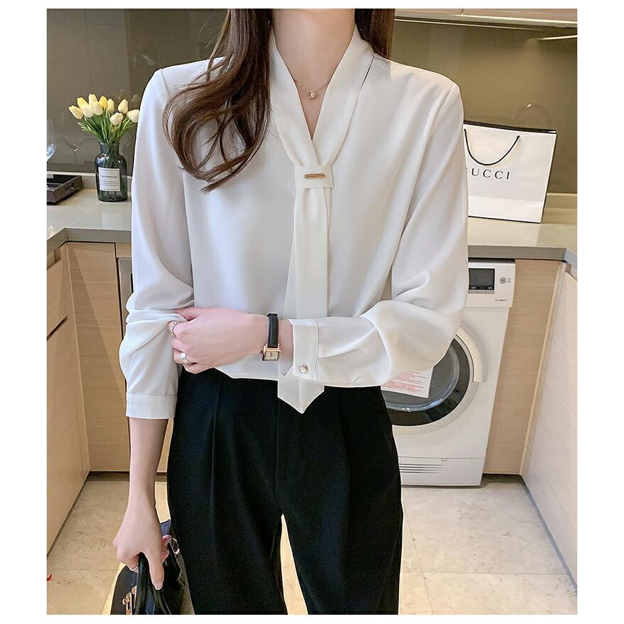 夏新作ブラウス レディース 長袖 ボウタイブラウス 大人通勤OL トップス シャツブラウス オフィス シフォンブラウス おしゃれ