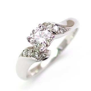 AneCan掲載 (Brand アニーベル) Pt ダイヤモンドデザインリング（婚約指輪エンゲージリング） メレ 楽ギフ_包装02P26Mar16