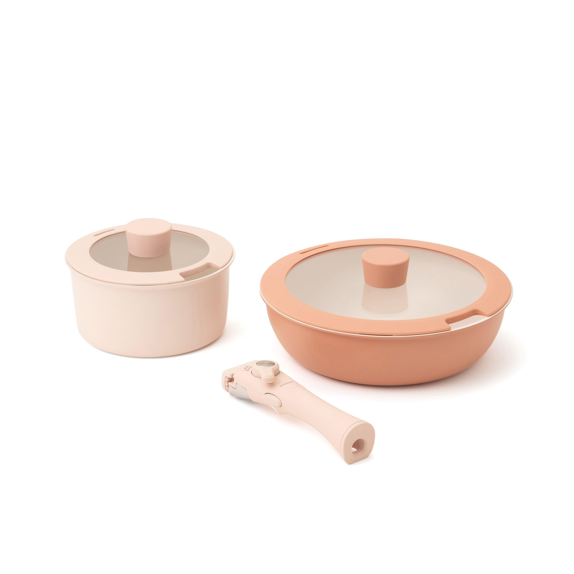 Francfranc フランフラン GO TABLE 鍋・フライパン ベーシック 5点セット ピンク 取っ手着脱 重ねて収納 直火 IH対応 2025年モデル