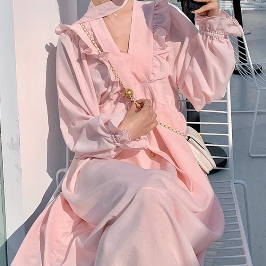 新品掲載！ワンピース レディース シャツワンピ 長袖春秋オーバーザニー 9813