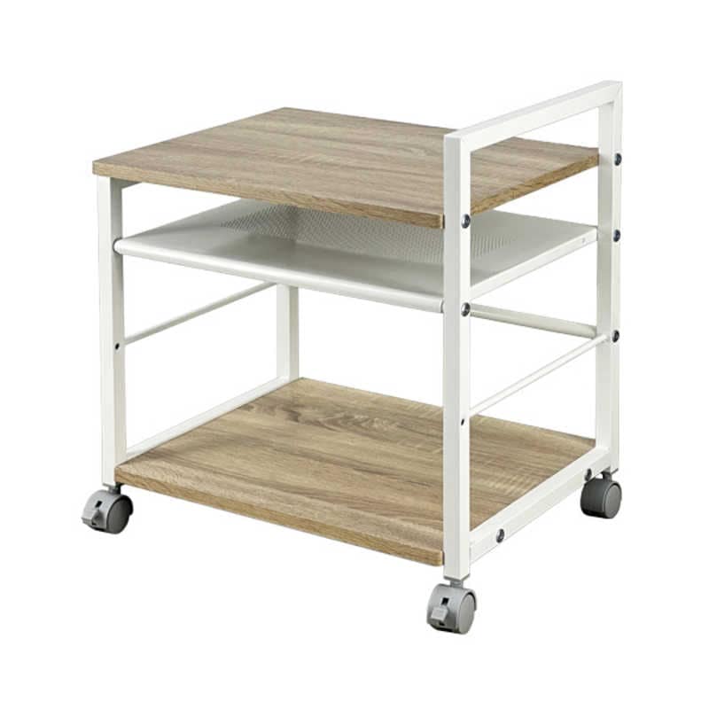 レメックスジャパン　デスクの下に収納可能 プリンターワゴン デスクワゴン(W48.5×D37×H53cm)(床から天板までの高さ：約45cm) ライトウッド REMEX　PJC-7001-LWその他PC用アクセサリー