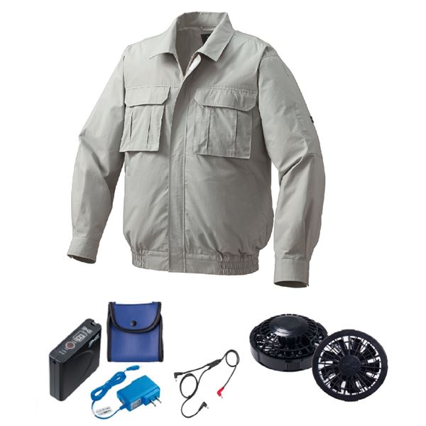 KU91900 空調服 綿薄手 脇下マチ付 FAN2200B/LISUPER1 モスグリーン L