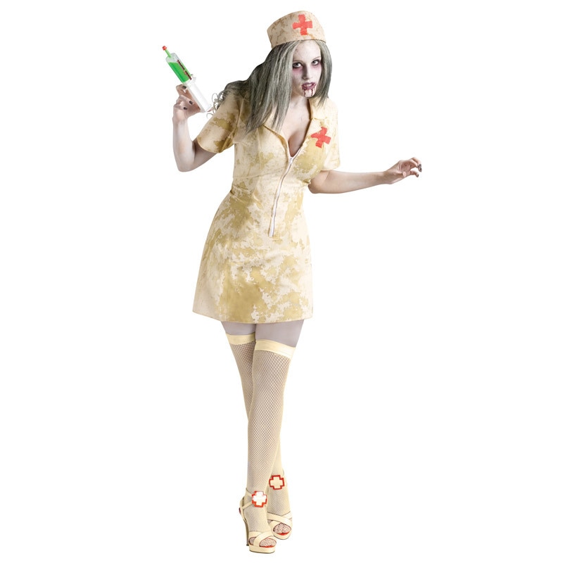 コスプレ 仮装 ゾンビナース ML 【 コスプレ 衣装 ハロウィン 仮装 コスチューム ナース 大人用 余興 怖い パーティーグッズ グロテスク ホラー スプラッター 女性用 レディース 】