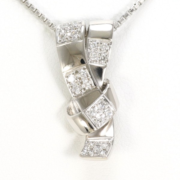 PT900 プラチナ PT850 ネックレス ダイヤ 0.33 カード鑑別書 ジュエリー 中古