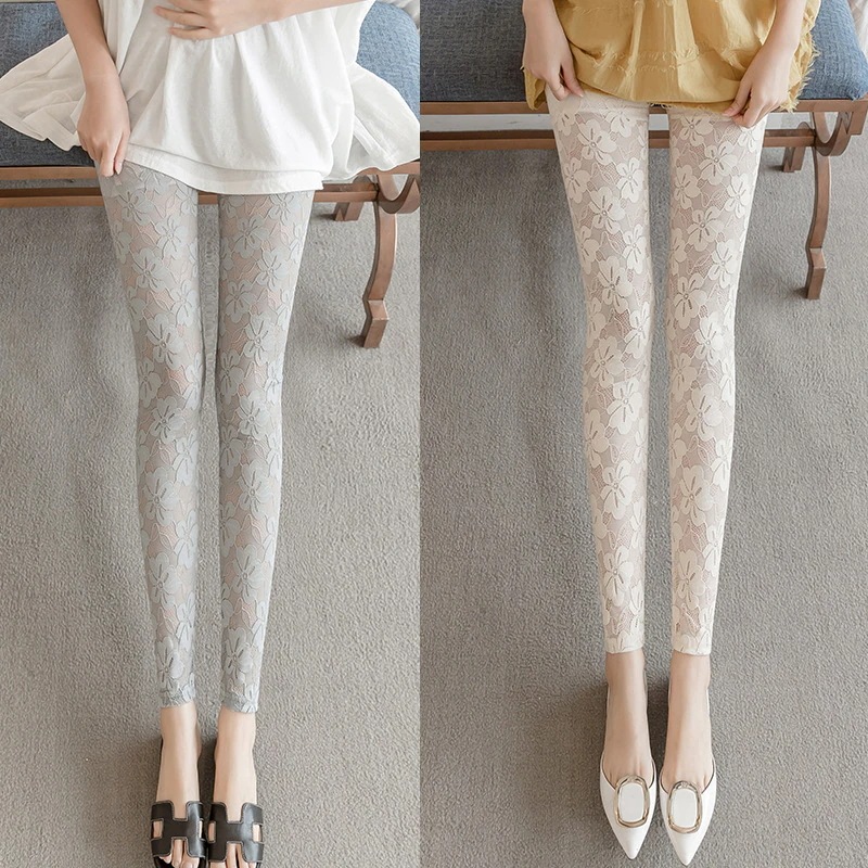 大人気！ レディース レギンス レース総柄 九分丈 夏 春 可愛い セクシー パンツ ズボン ボトムス スキニ レギンス