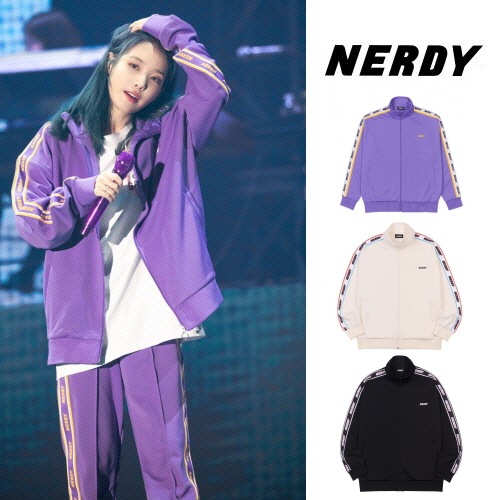 【NERDY】ノルディ ジャージ　セットアップ パープル 韓国アイドル S NERDY ノルディ ジャージ上下 セットアップ 黒 緑ライン 韓国