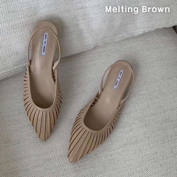 女性 デイリー ポインテッドトゥ スリングバック ローヒール