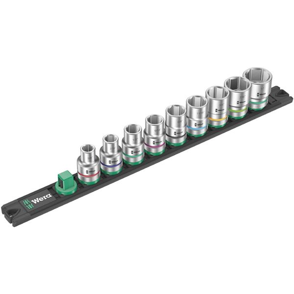 WERA ヴェラ 差込角1/2SQ 収納レール付き 9点組 ヘックスソケットレンチセット 005480 工具 ツール DIY 作業工具 道具