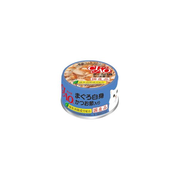 【1ケース】【お取り寄せ対象品】チャオ まぐろ白身 かつお節入り 85g[いなばペットフード CIAO(チャオ)] *48個