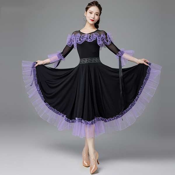 【2025新作入荷】社交ダンス ドレス 練習着 スタンダード ドレス パーティー フリル 社交ダンス衣装 ワンピース スタンダード ドレス 社交ダンス ヴィーナ