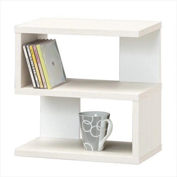 棚 ラック 本棚 木製 おしゃれ 北欧モダン 木目 白 省スペース シンプル ホワイト