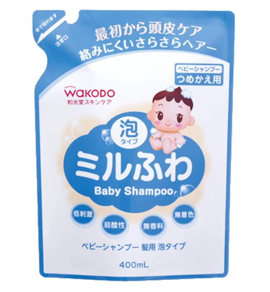 【セット品】ミルふわ ベビーシャンプー髪用 泡タイプ つめかえ用 400ml ×8個