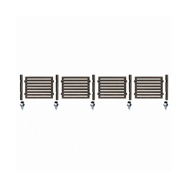 住まいスタイル ボーダーフェンス スプレッド 土中用4連結セット ダークブラウン SFBF1000-4UB-DBR メーカー直送