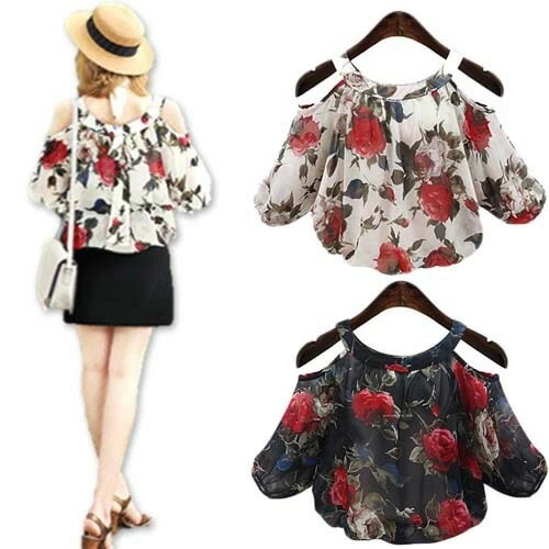 大きいサイズ レディース シフォン 花柄 トップス オープンショルダー ブラウス 半袖 サマー 夏 夏物 夏服 夏用 涼しい 半そで カットソー 春夏 盛り袖 ボリュームスリーブ ok2 cp