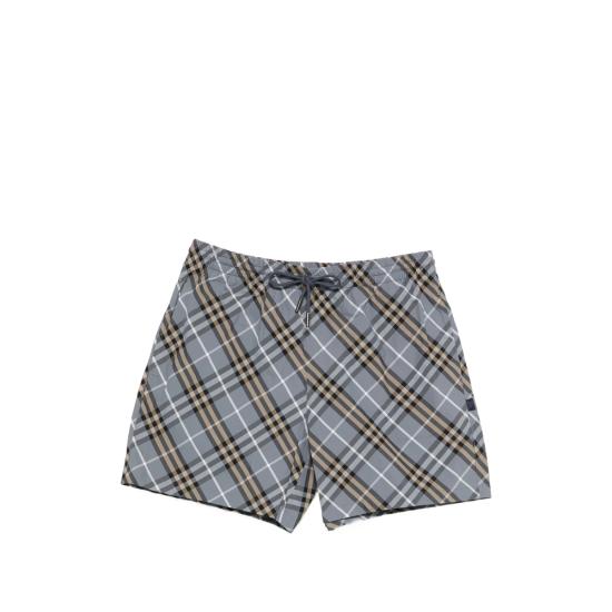 BURBERRY Men Swim Pants 8129614 SEB CHK C5076 GREY WHITE