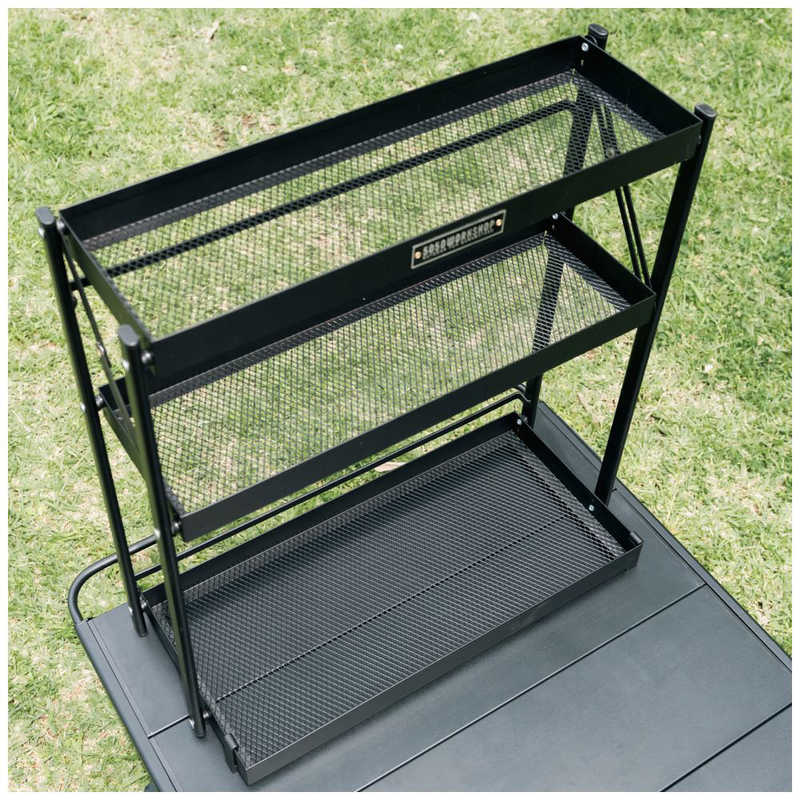 5050WORKSHOP　アウトドア用品 シェルフ FOLDING SHELF ブラック　TR043-5WS-4445