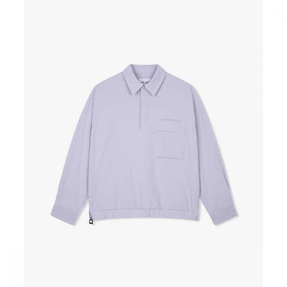 [リバークラッシュ] LKS41313ライトパープルオーバーフィットサイドジップアップバンディングトップ