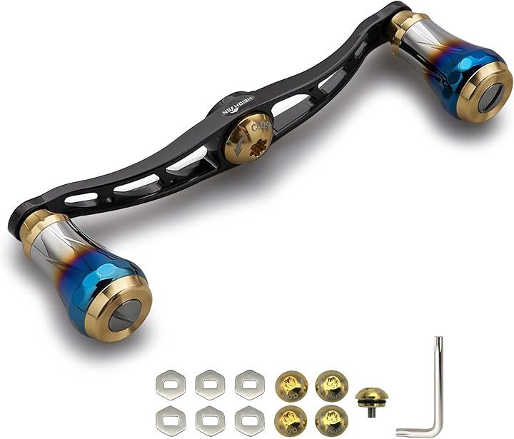 ベイト リール ハンドル シマノ shimano ダイワ daiwa アブガルシア abu 通用 ベイトリール 航空アルミ製 0079(V2.0 - 115mm - ブラック＆ゴールド) 7,331円