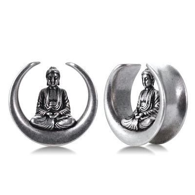 仏像ダブルフレア ボディピアス 0G 00G 12mm 仏陀 ブッ...のサムネイル