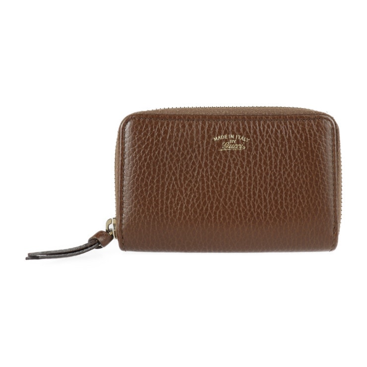 美品 GUCCI グッチ コインケース 368877 スウィング レザー ブラウン ゴールド金具 ラウンドファスナー 小銭入れ カードケース 名刺入れ 本物保証 中古