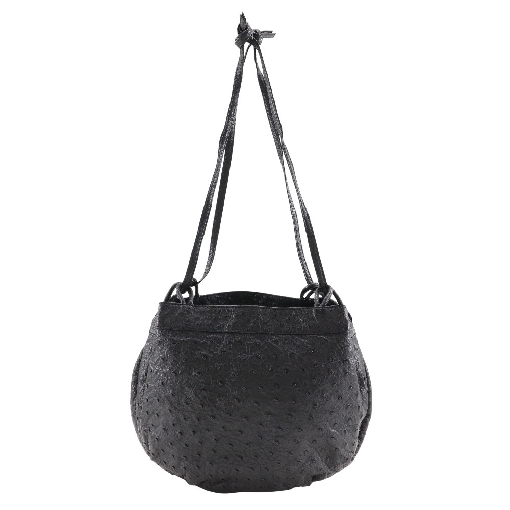 ヴィンテージ トートバッグ オーストリッチ 黒 レディース 中古品 A-ランク