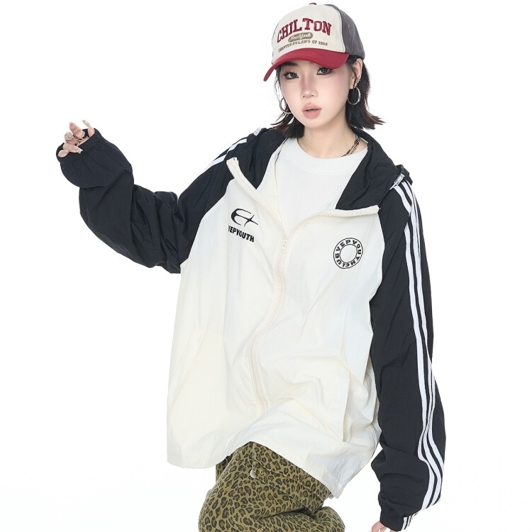 2025 春夏 BF風スタイルアップ シルエットフーディー アウター フード付き ファッション パーカー サイズ 大人 ゆったりライクカジュアル ストリートフルファッション サイドカジュアルかわいい