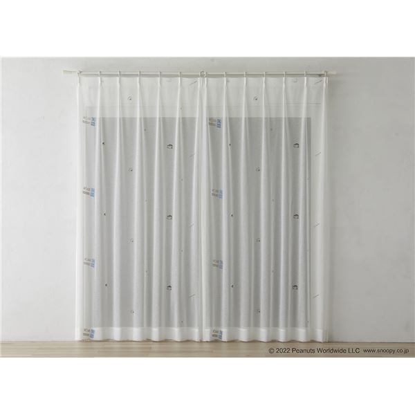 スミノエ PEANUTS レースカーテン ツールズボイル 約幅100x丈176cm ホワイト 1枚入