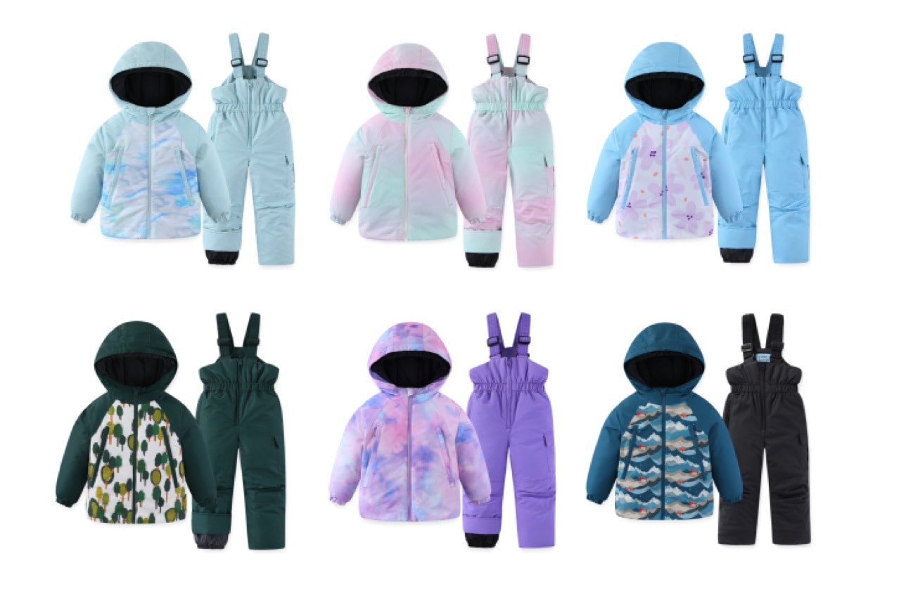 テールシングル子供用スキースーツ冬屋外防水増厚暖かい防風服とパンツ雪国装備