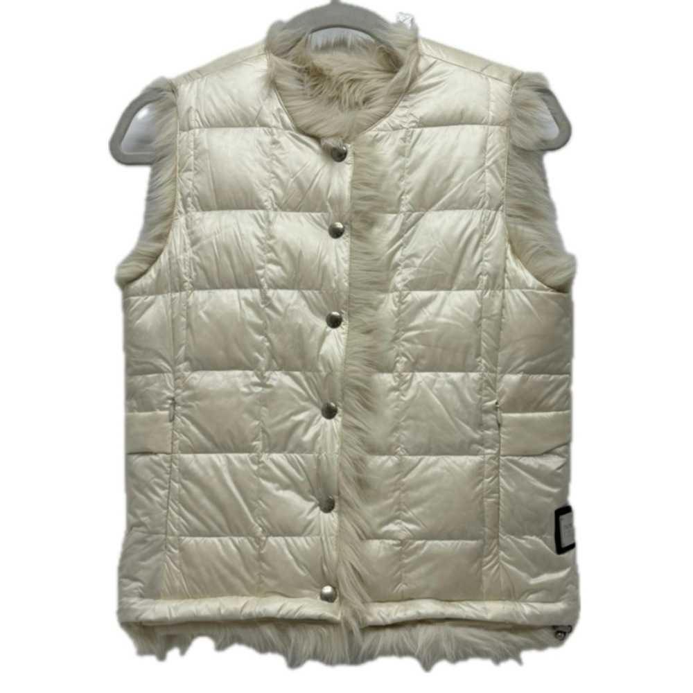 TAION タイオン ダウンベスト EX-WR04A-SET-T2 リバーシブル ダウン＋エコファー クルーネック タイオンエクストラ アパレル ナイロン ホワイト