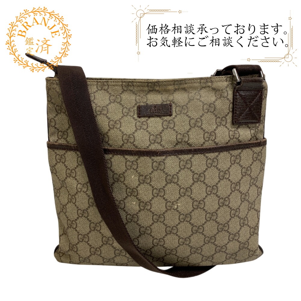 141626 GGスプリーム キャンバス ショルダーバッグ ベージュ ブランド 11,988円