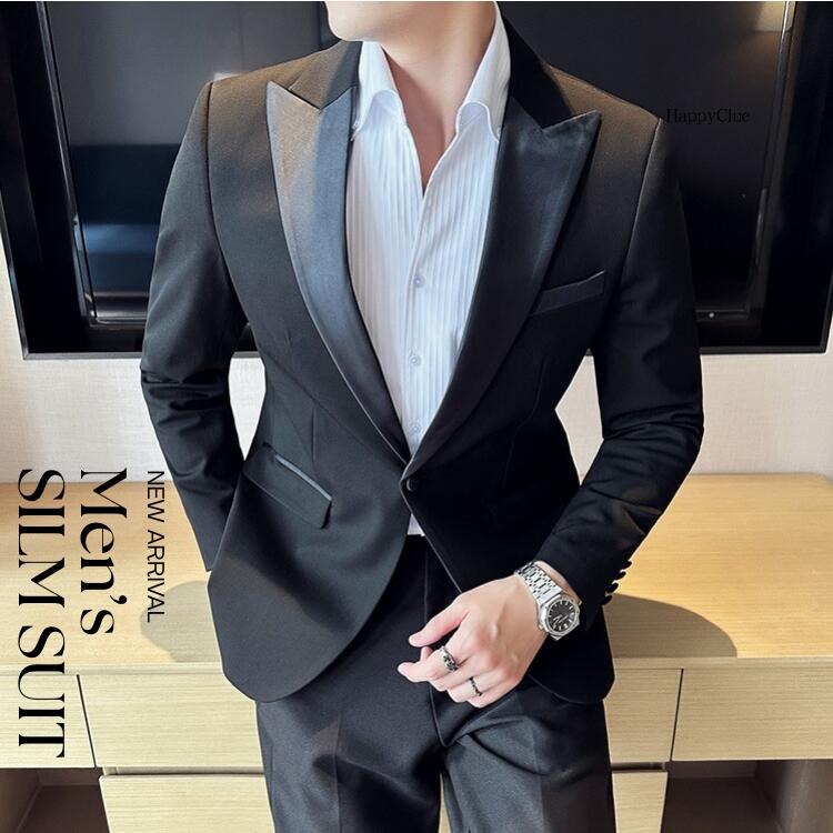 タキシード 紳士服 スリーピース スーツ メンズスーツ 発表会 前撮り 礼服 おしゃれスーツ フォーマル 黒 3ピーススーツ パンツスーツ 冠婚葬祭 セレモニースーツ ビジネス 通勤 オフィス カジュ