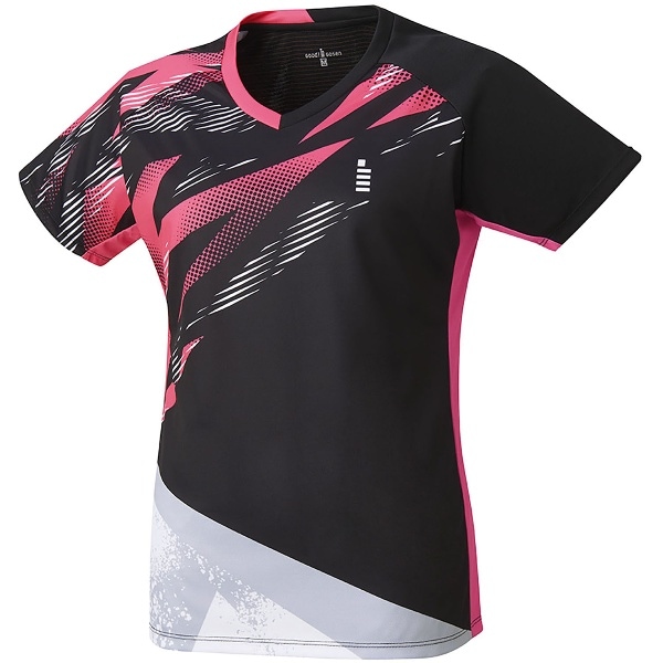 GOSEN ゴーセン レディースゲームシャツ ブラック L テニス ゲームシャツ ウィメンズ T2403-39 レディース 半袖