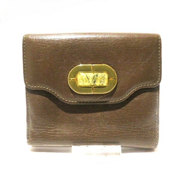 ブルガリ BVLGARI ブラウン 3つ折り財布 ユニセックス【中古】