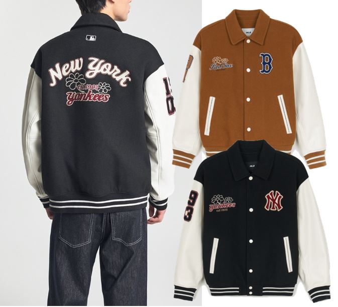 Wool Pop Collar Varsity Jacket
