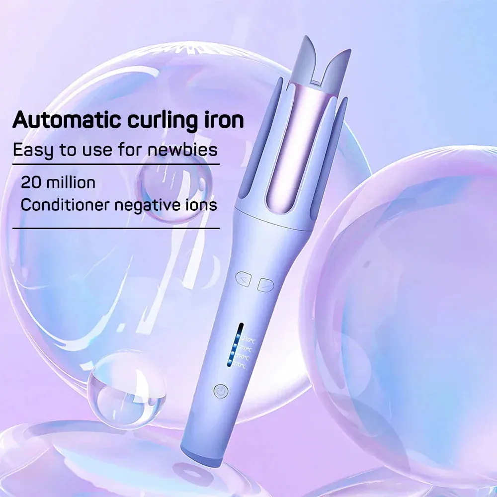 カーリング 新品ヘアアイロン 32mm カーラー スピン 高速加熱 ヘアローラー ロータリーカーラー 自動巻き セラミック 2way