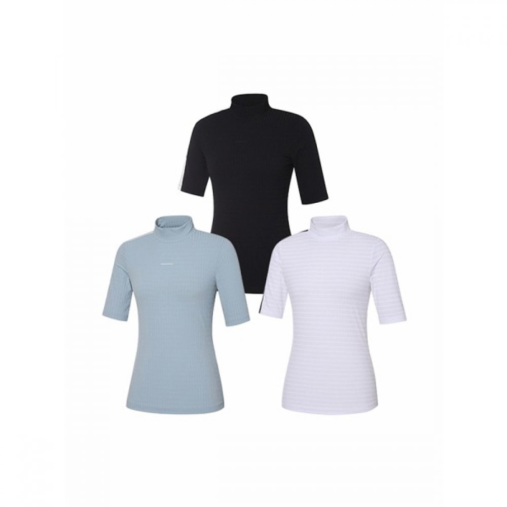 (ワイドアングル) レディース CO ソフトリブ付きハーフネック 5パート Tシャツ L_WWM23218