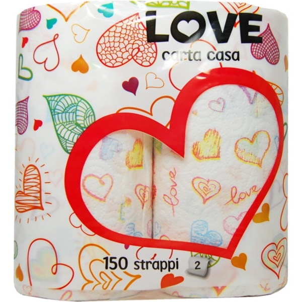 ラブ キッチンペーパー (2Pロール×12個セット) イタリア製 (キッチン用品 台所用品)