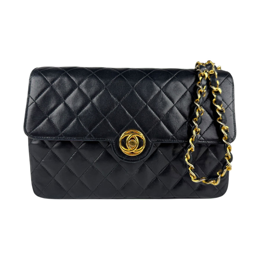 シャネル CHANEL ショルダーバッグ ラムスキン ブラック ゴールド レディース z5764