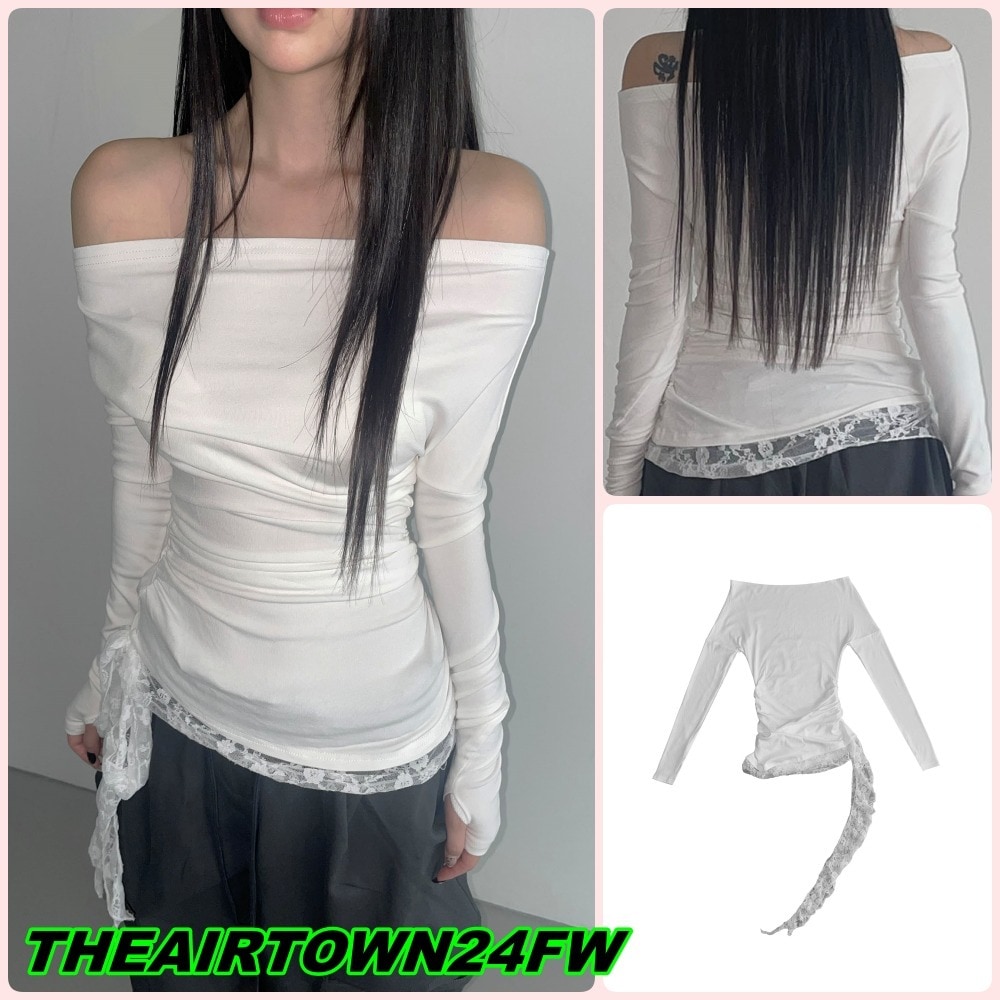 【THEAIRTOWN】snow lace drop top