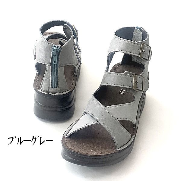 サンダル レディースシューズ レディースファッション 靴 本革 2本ベルト ナチュラルブーツ ブーツ