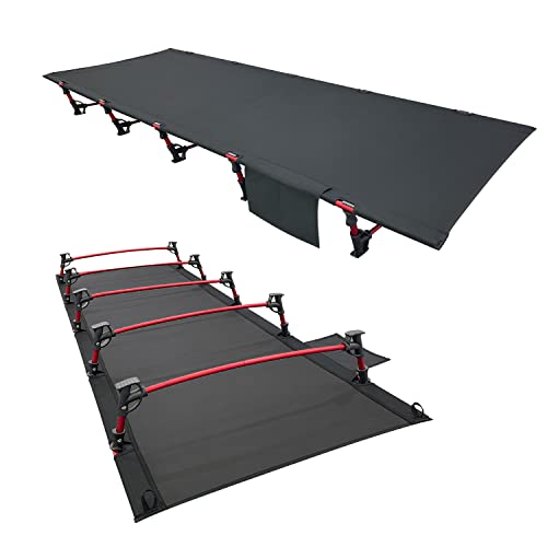 Sutekus キャンプ アウトドアベッド ハンギング 折りたたみ式 超軽量 コンパクト 耐荷重150kg 防災 190cm*70cm (ブラック/黒)