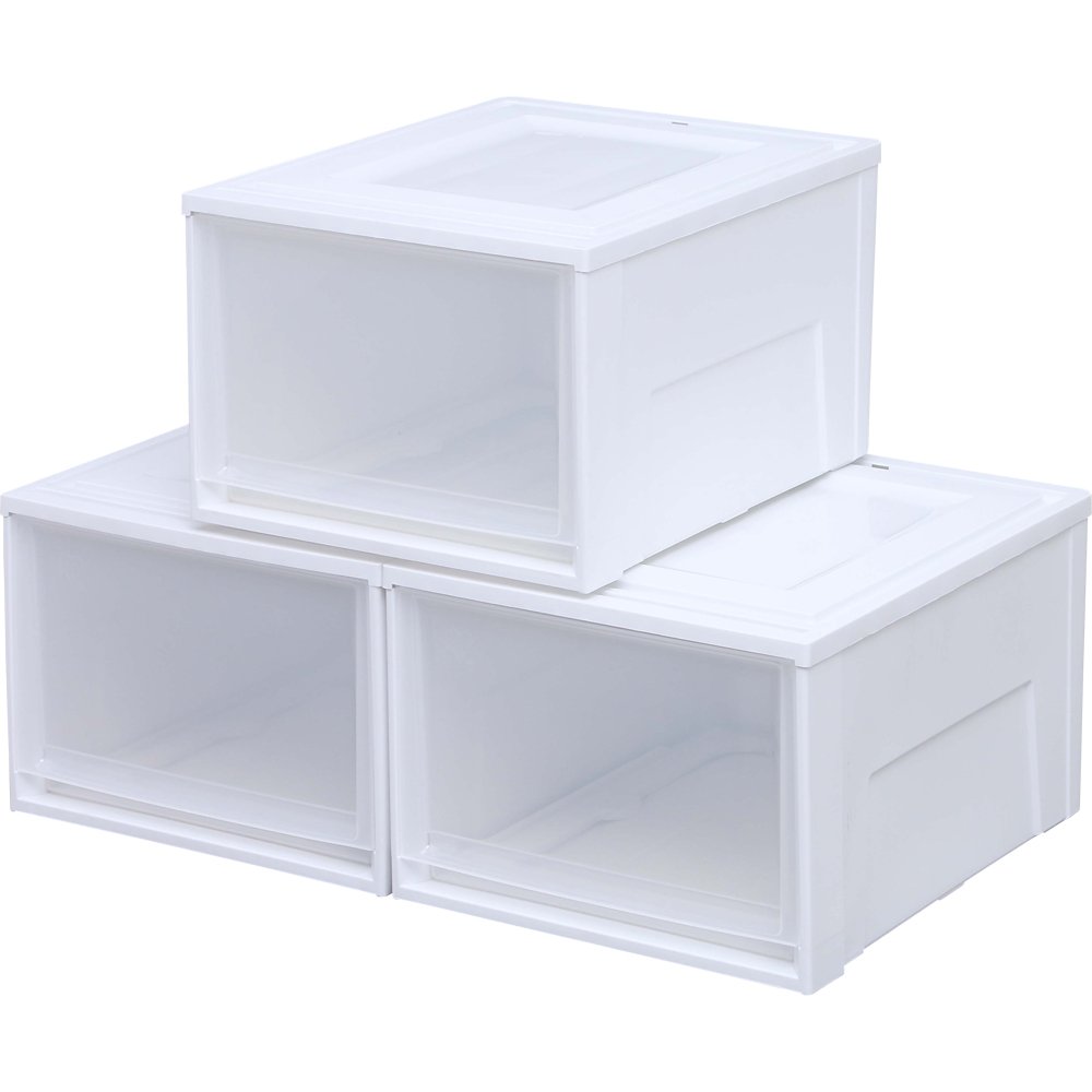 【3個セット】アイリスオーヤマ 収納ケース 引き出し クローゼット 圧倒的高コスパ 幅39×奥行50×高さ29.7cm ウォークインクローゼット 衣装ケース チェスト 日本製 ホワイト/クリア BC