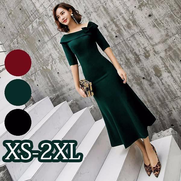 リボン パーティードレス レディース ミモレ丈 ドレス 結婚式 ワンピース ウエディングドレス 韓国 フォーマル