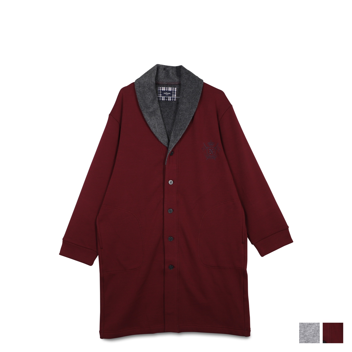 ジャケット ボア アウター ロングジャケット メンズ グレー ワインレッド 0257-99