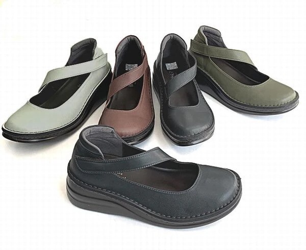 コンフォートシューズ レディースシューズ レディースファッション 靴 本革 ストラップシューズ マジ