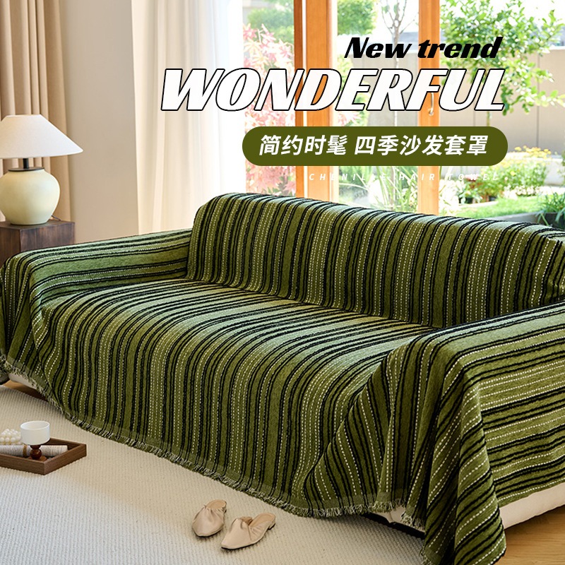 シェニールレトロソファカバー2024新しいユニバーサルハイエンド滑り止めソファタオルソファクッション工場卸売